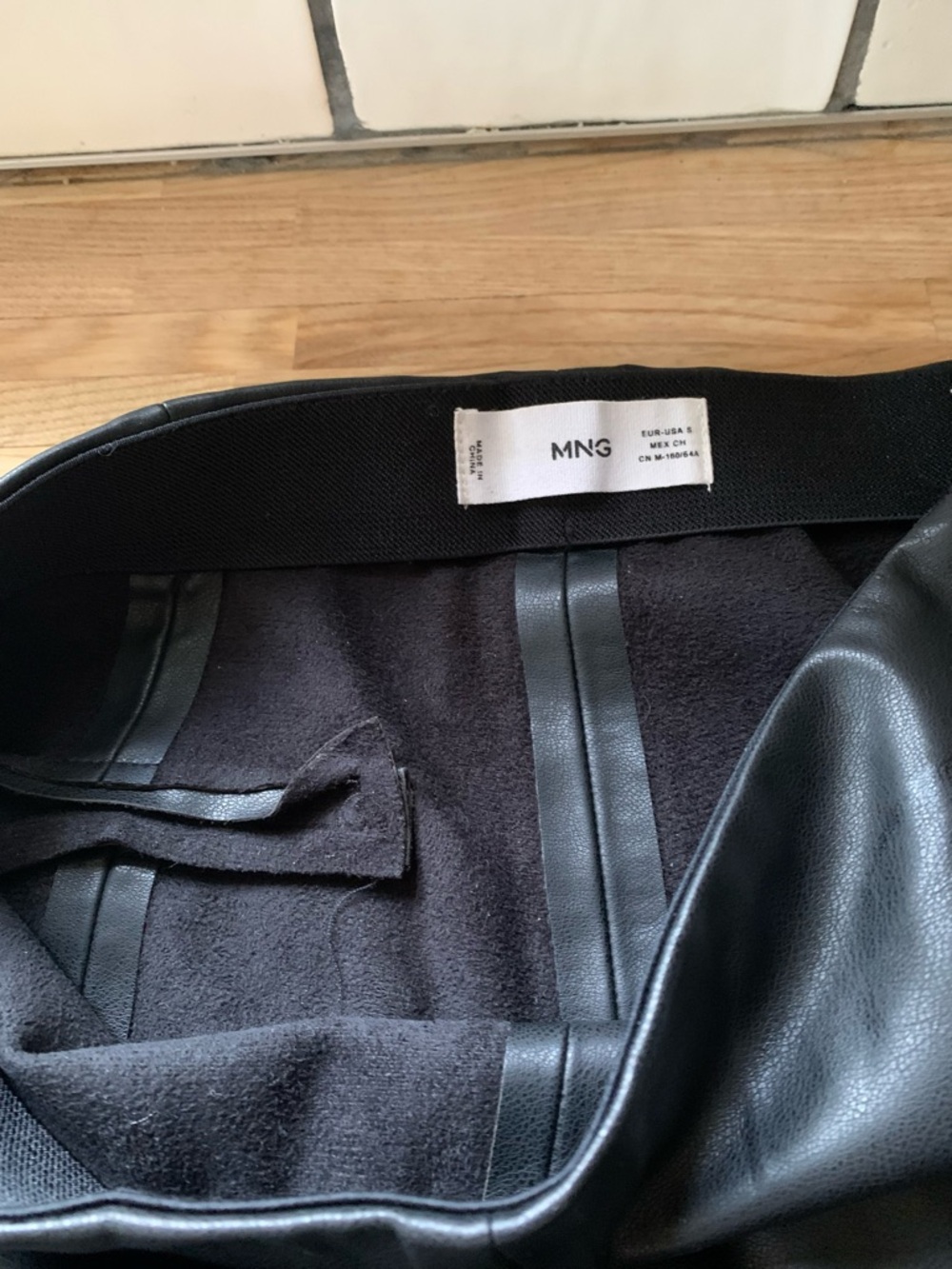 Mango Black Faux Leather Skinny Pants